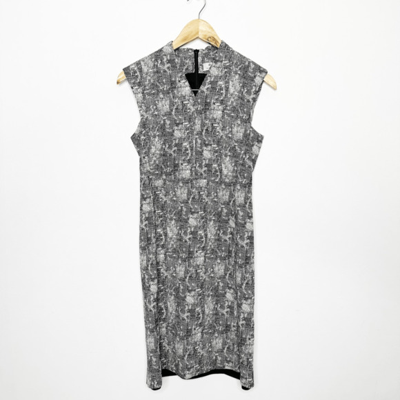 MM LAFLEUR The Aditi Dress Crackle Black White sheath structured career womens 2 - Picture 2 of 8